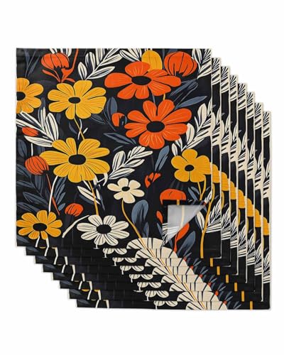 Servilletas de tela estampadas Botanical set x8 20 x 20 pulg miniatura 1
