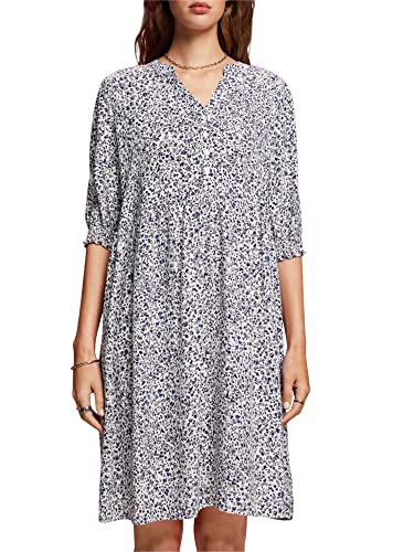 ESPRIT Damen 053EE1E307 Kleid, 102/WHITE 3, 42