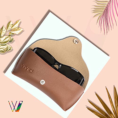 Image of Unisex Lightweight Specs Snap Button Eyewear Dabbi Leather Soft Case Cover
