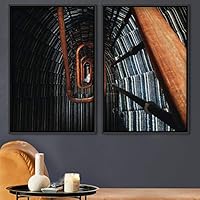 2 Piece Framed Canvas Wall Art Stairs Architecture Canvas Prints Home Artwork Decoration for Living Room,Bedroom - 16