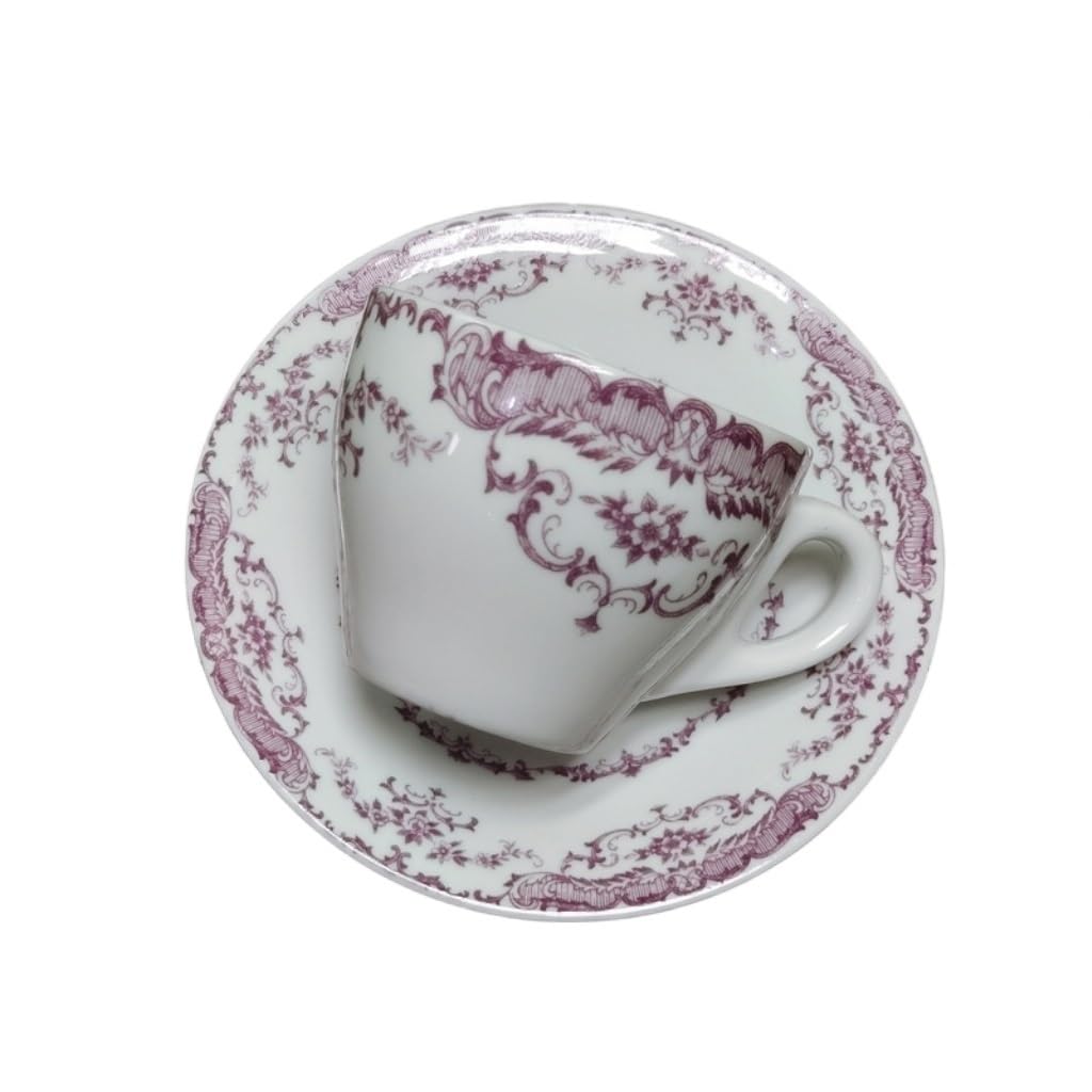 vfdaSWQQ Tea set, Retro Ceramic Cup Gift Afternoon Tea Dessert Set European Style Delicate Water(Red)
