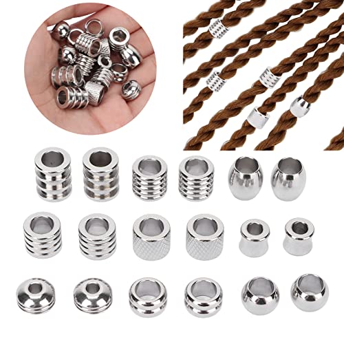 Viking Style Beard Beads, Stainless Steel, Spiral Metal Hair Accessories for Dreadlocks, Silver - Image 4
