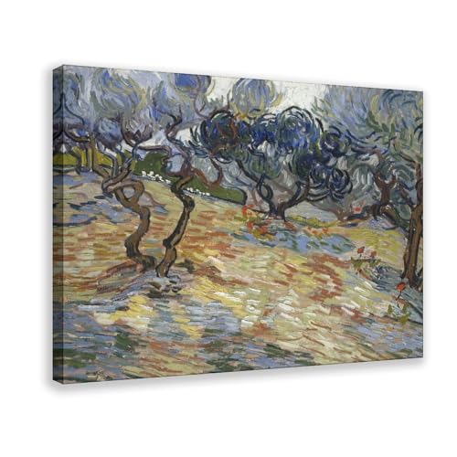 Toile Van Gogh Oliviers avec cadre 50,8x76,2 cm - Impression artistique haute définition