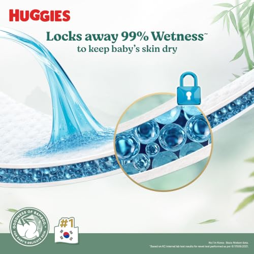 Image of Huggies Naturemade Premium Ultra-thin Bamboo diapers XL 20pc,12hr lock