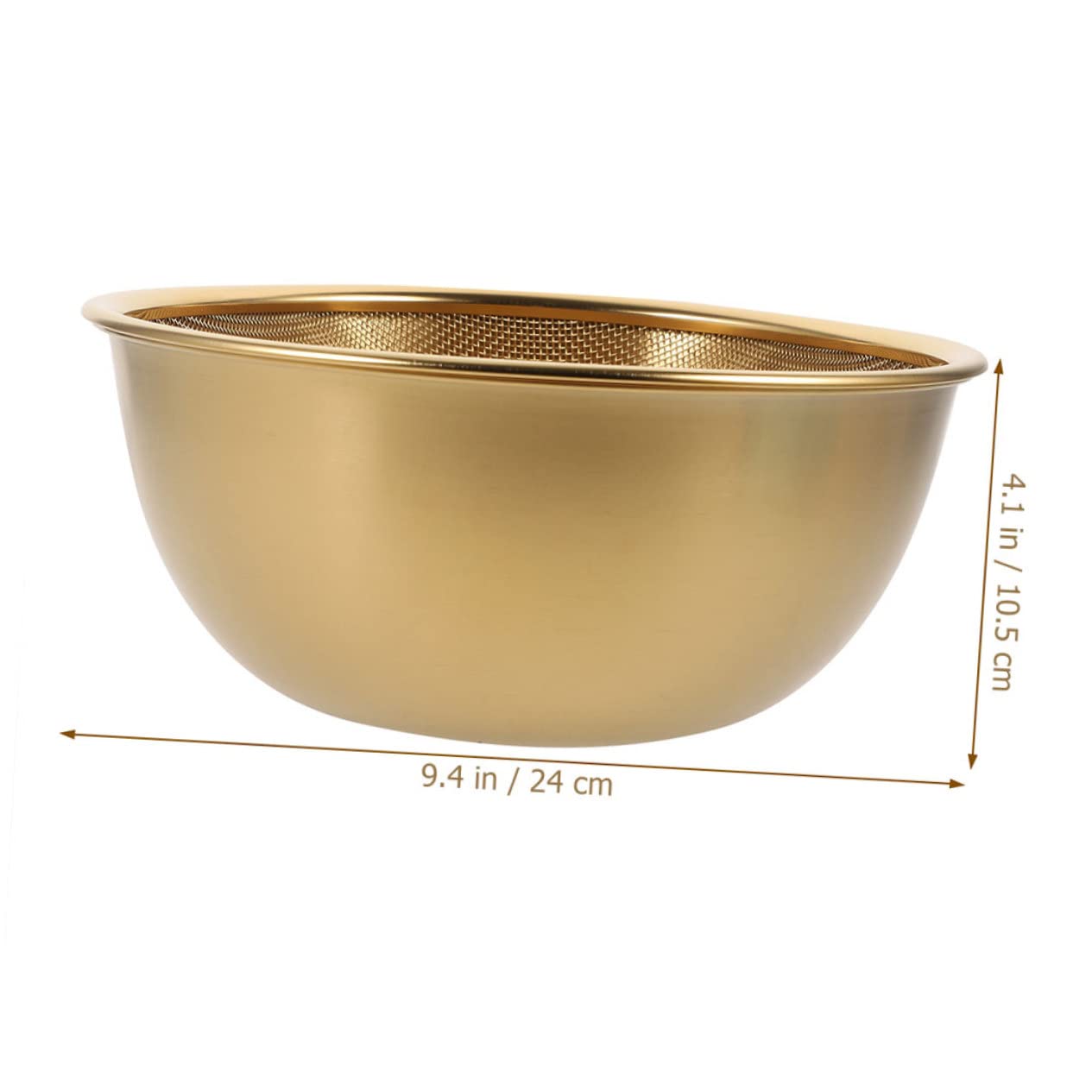 Colador Escurridor de Arroz 1 Juego de Acero Inoxidable para Cocina | Lavar Verduras y Frutas, Dorado, Uso Prolongado y Alta Dureza, No se Deforma Facilidad