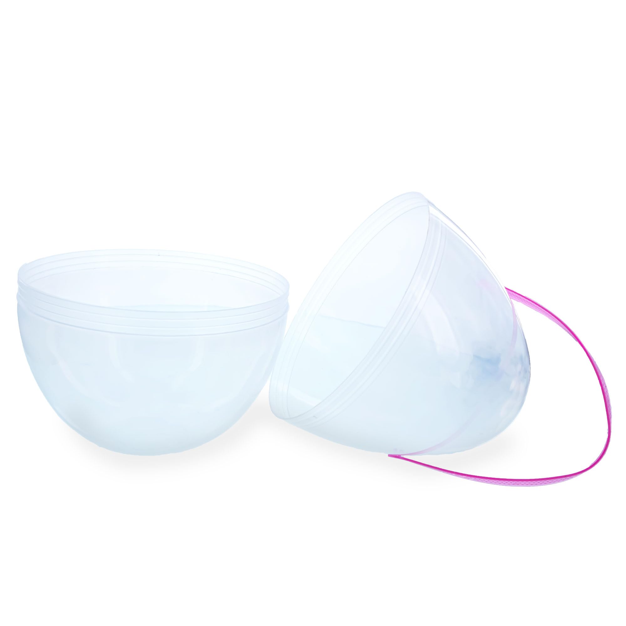 Set di 2 uova di Pasqua trasparenti in plastica jumbo con manici, 30,5 cm
