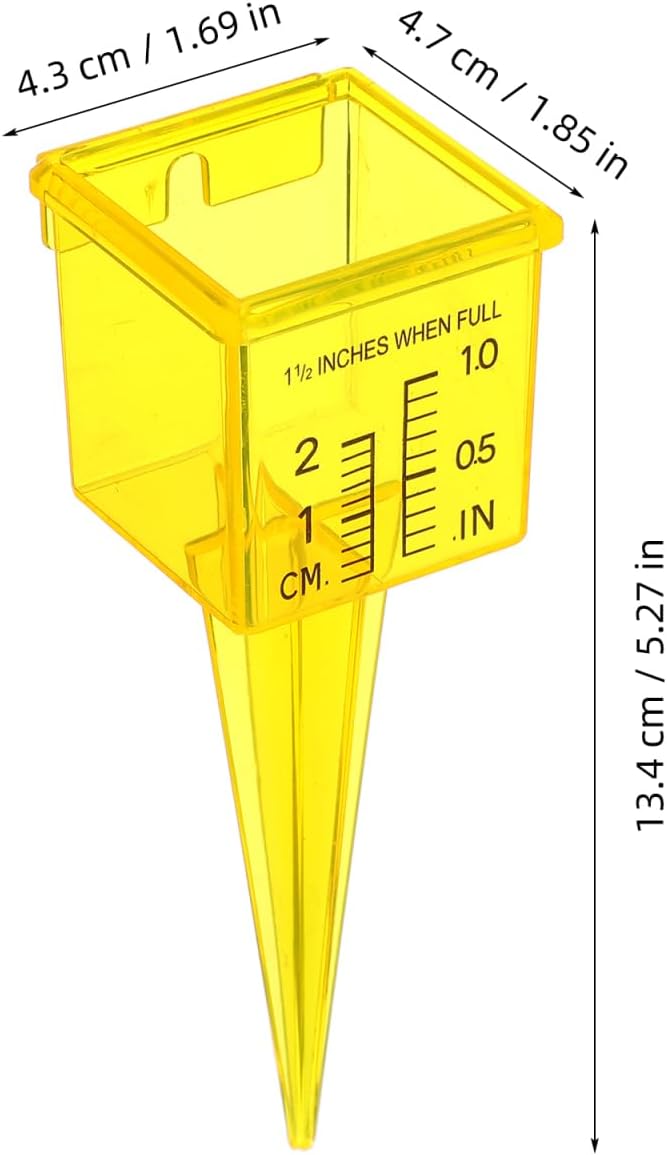 Housoutil 1.5 Inch Rain Gauge Sprinkler, 4PCS Rain Sprinkler GaugeOutdoor, Lawn Water Gauge, Measuring Tool for Accurate Rainfall Monitoring, Precision Measuring Cups for Garden Yard Grass Watering
