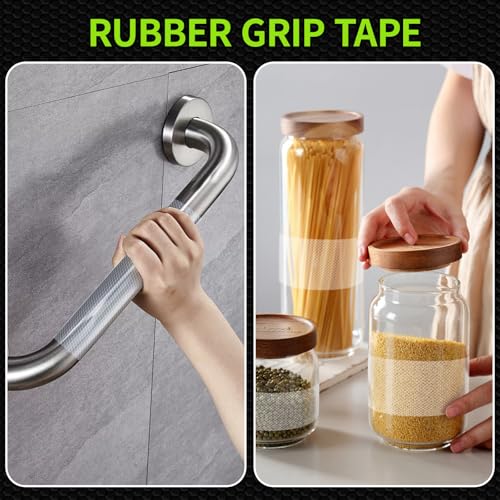 Image of Aobrill Rubber Grip Tape, Non Slip Tape, Enhanced Textured Super Strong Adhesive for Secure Hold & Friction-Ideal for Tools, Gadgets, DIY & More(Clear, 1In x 6.6Ft)