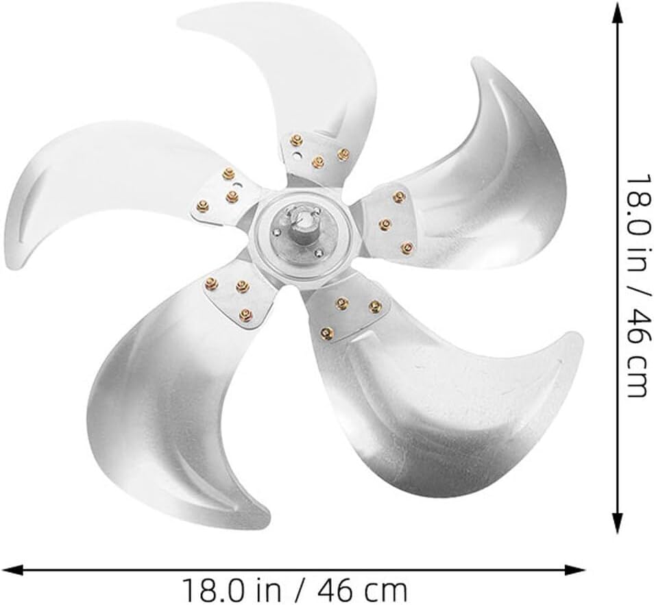 Aluminum Replacement Fan Blades for 20-inch Industrial Standing and Pedestal Fans 5-Blade Design with 12mm Inner Hole for Commercial Cooling Use