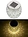 Produktbild Lunartec Solar Tischlicht: Solar-LED-Windlicht aus Glas, mit tollem Lichtmuster, IP44, Ø 10 cm (Solar-Windlicht-Laterne)