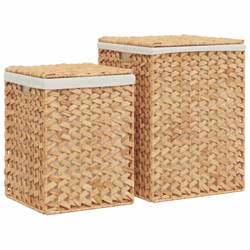 Panier à linge en jacinthe d'eau pour rangement salle de bain moderne