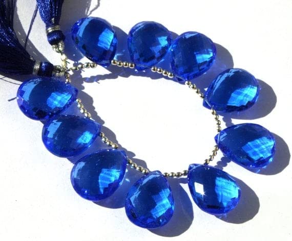 Quartz bleu en briolettes LKBEADS pour fabriquer des pendants d'oreilles imposants