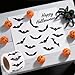 Bat Stickers Roll, 1.18in Self-Adhesive Halloween Black Bat Sticker Sparkly Halloween Label Party Decoration for Kids Cards Envelopes Invitations Scrapbooks Decal