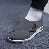 GNbow Męskie buty diabetyków, regulowane buty do chodzenia, obrzęk stóp Obuwie antypoślizgowe Diabetic Casual buty sportowe, czarne
