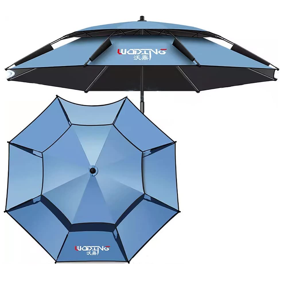 JKIOOW Sombrilla de Playa 2.0/2.2/2.4M Sombrilla Parasol Protección Solar 16 Varillas Azul Sombrilla Exterior Protección Solar UPF+50 (Color : 3, Size : 2.4M)