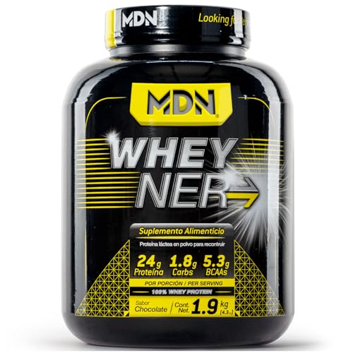 Creatinas, Whey Protein 100%, Mdn Sports, Wheyner, Sabor Chocolate, 65 servicios, 4.3 lb , 30 g porcion