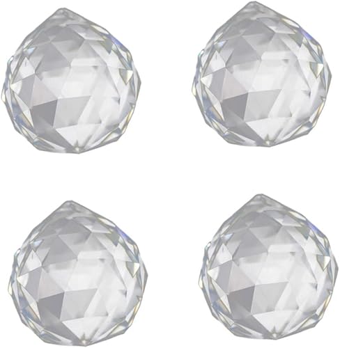 FUNOMOCYA 4 adornos de Yule para colgar, adornos colgantes de cristal, agujeros perforados, prisma colgante, atrapasoles de cristal, cristal