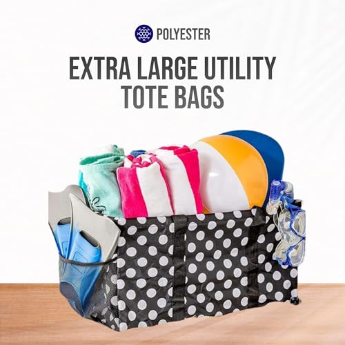 Image of Extra Large Utility Tote Bag - Oversized Collapsible Pool Beach Canvas Basket