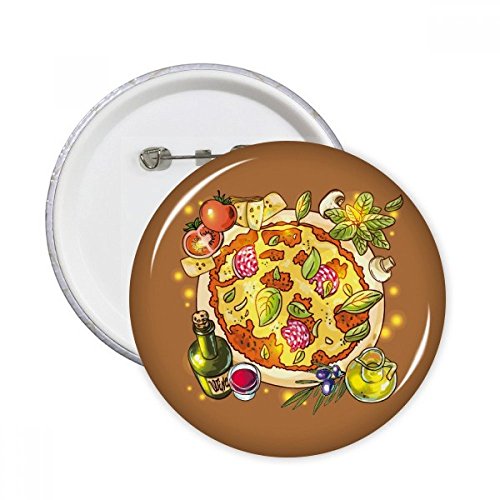 Badge bouton Pizza Italie ronde XXL pour égayer vos vêtements ternes