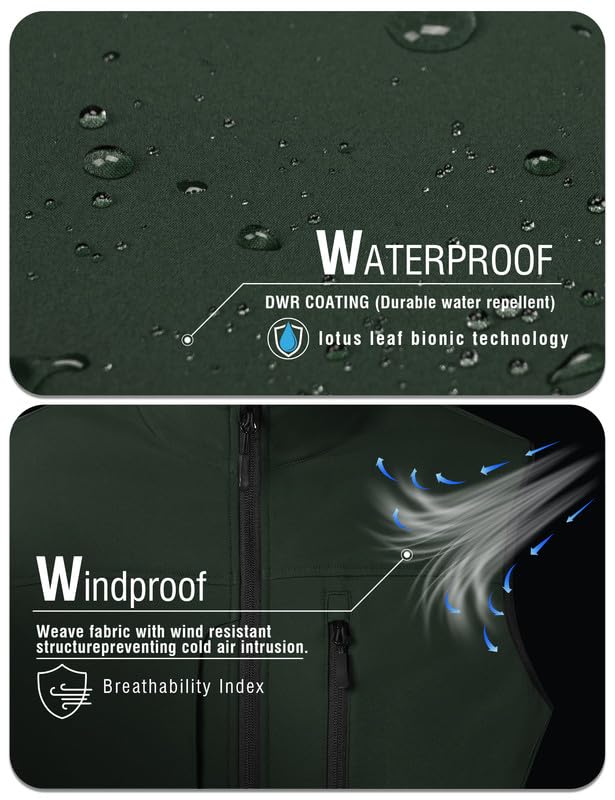 Zzkouine Gilet da Uomo in Softshell Antivento Leggero Vest Cappotto Senza Maniche Antivento e Impermeabile Multitasche, Giacca Calda Con Cerniera Per Viaggi e Attività All'aperto