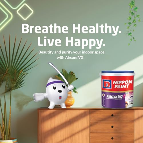 Image of Nippon Paint AirCare VG Interior Emulsion Paint(4L, White, Sheen Finish)-Safe Paint for Kids, Pregnant women & Allergic People w /Formaldehyde Absorbing Technology-For Home, Kids, Living Room-4 Ltr