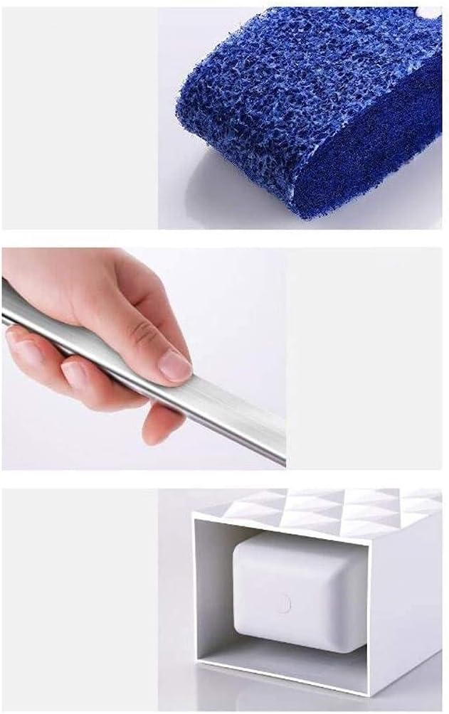 Toilet Brush Clean The Toilet Set Toilet Brush and Holder Bathroom ABS Resin Stainless Steel Toilet Portable Toilet Bowl Brush Toilet Tools (Size : Floor-Standing) ()