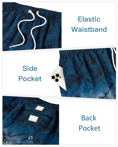 Image of BOJIN Mens Swim Trunks 9 inch Quick Dry Stretch Swim Shorts Mesh Lining Bathing Suits Swimwear Beach Shorts with Pockets