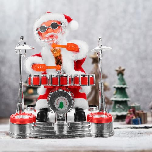 NUOBESTY Papai Noel musical em pé, Papai Noel dançante em movimento, bonecas elétricas de Papai Noel