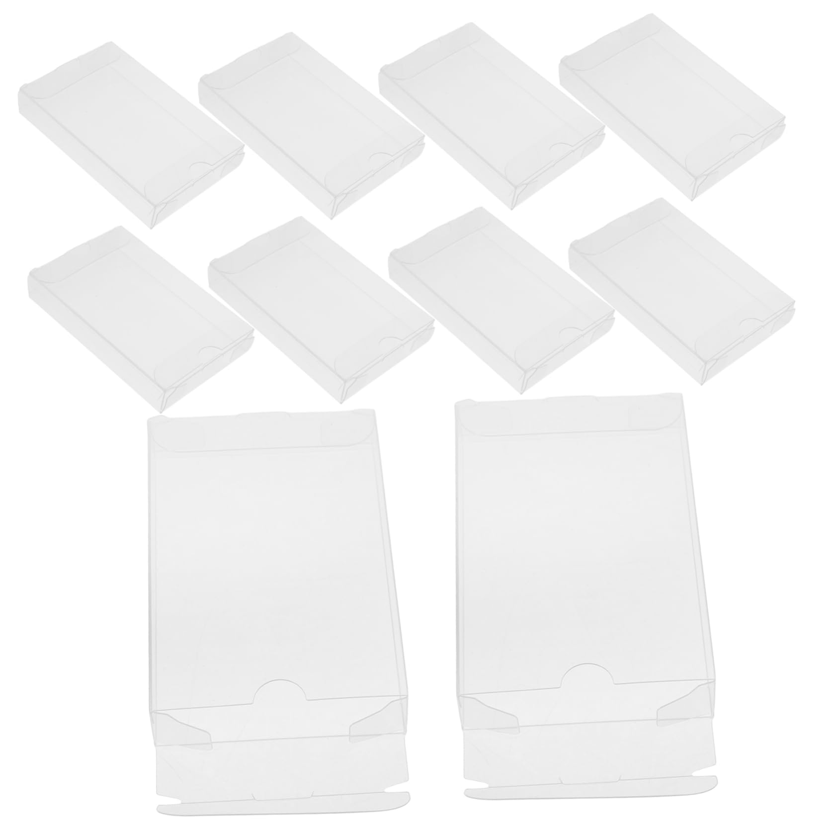 GRIRIW 10Pcs Clear PVC Cassette Tape Storage Box Audio Tape Protector Stackable Design for Home and Travel and High Transparency Cassette Holder