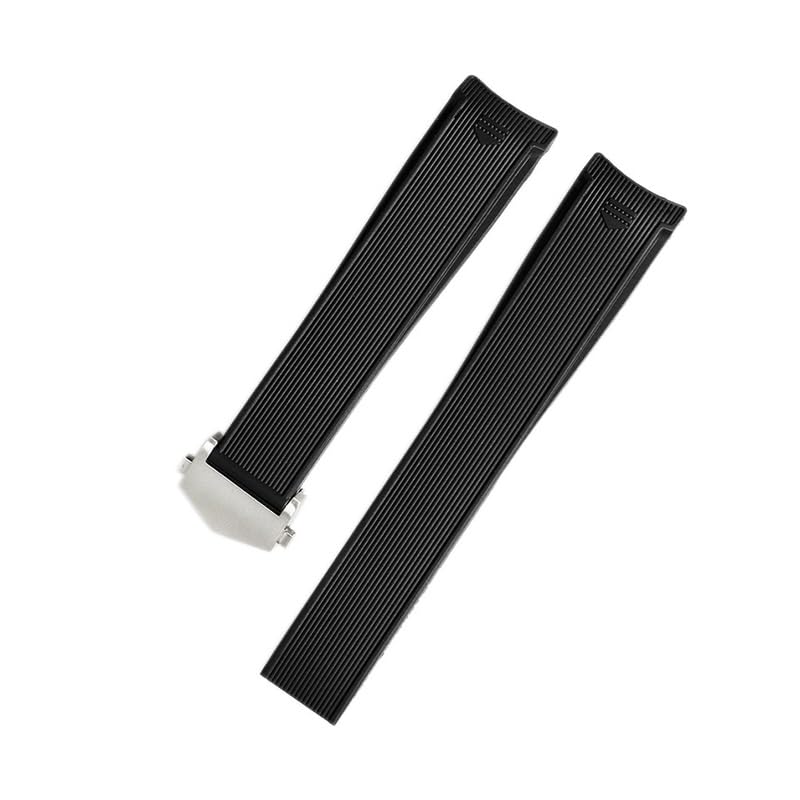 Le bracelet de montre en silicone avec bord incurvé caoutchouc convient à une taille 22 mm