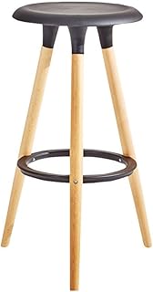 GY-C Silla de bar de madera maciza para el hogar Taburete de bar Minimalista moderno Moda nórdica Taburetes altos Silla Eames Silla de bar G k/Negro