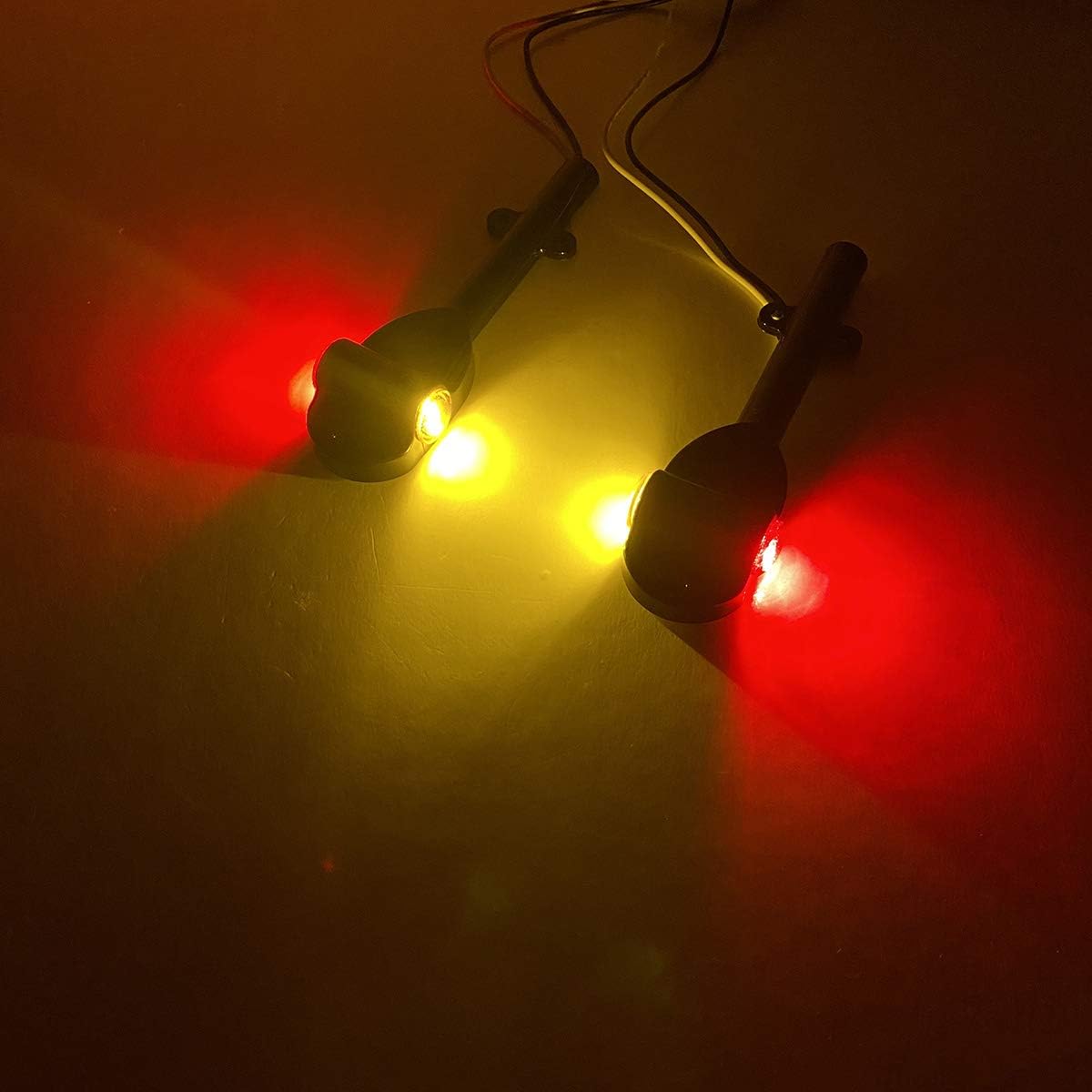 LED Trailer Fender Lights 3/4" Amber Red Bullet Type LED Marker ClearanceLight Left & Right Clear Len
