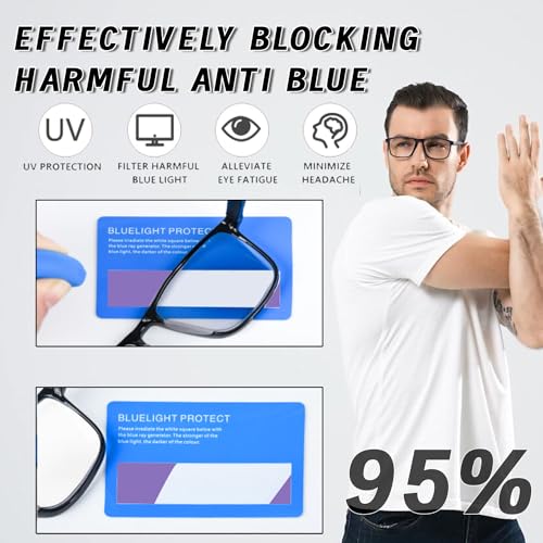 Image of TR90 Blue Light Blocking Reading Glasses with Pouches & Lanyard,Cheaters | Flexible Sports Style, Adjustable Hinge, Digital Screen Reading, Computer and Office Work, Daily Casual Wear
