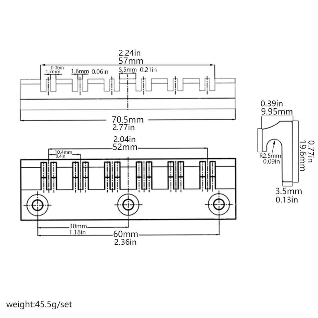 RuiJOTWAT Electric Guitar Parts 12 Strings Saddles Hardtail Guitar Bridge - Image 2