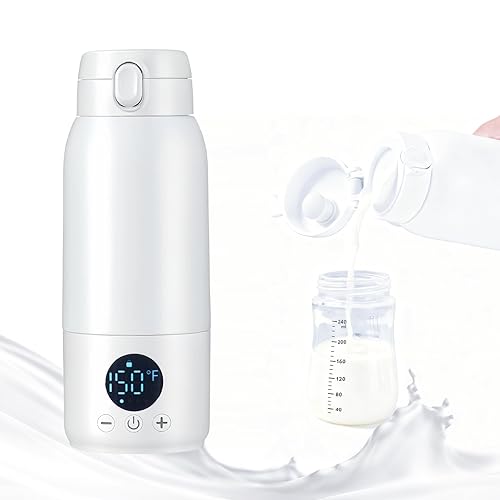 Calentador de botellas portátil para viajes, gran capacidad de 17 onzas, carga rápida de 30 W, calentamiento rápido para leche materna, fórmula y