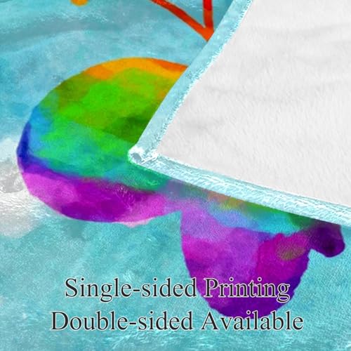 Couverture polaire papillon arc-en-ciel 150x200cm pour lit et canapé - 4