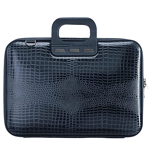 Bombata Sacoche Pour Ordinateur Portable - Housse Ordinateur 13 pouces - Sac a Bandoulière Impermeable Avec Poches - Cuir Synthétique Bleu