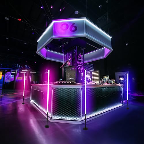 TAOXIRGB DJ Tube Lights with Stand 4ft 5000mah Rechargeable RGB Light Bar Synchronous Working LED Video Light Stick Photo Booth Disco Stage Wedding Event Decorative Lighting 4 Pack - Image 6