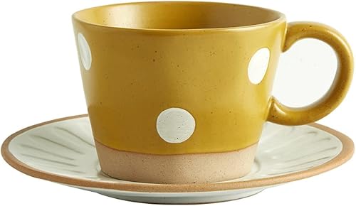 Taza, taza de escritorio de café, taza de cerámica, taza de café retro, juego de platillos japoneses para el hogar, taza de desayuno de cerámica,