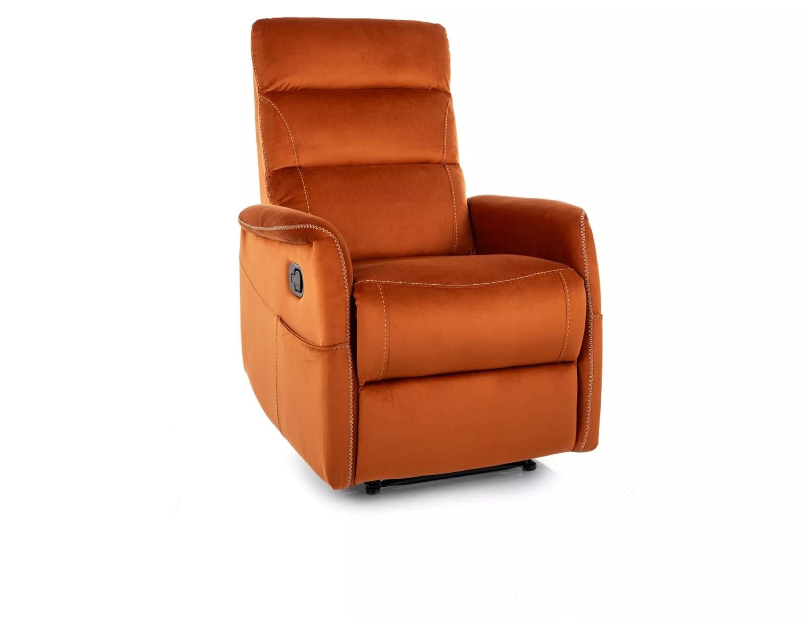 Deconation Fauteuil Relax Manuel en Velours - Gamme Solon M - Terracotta