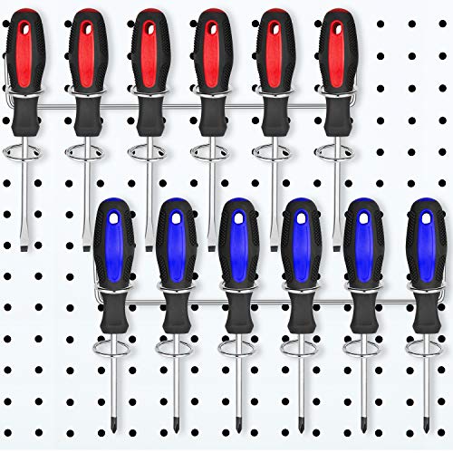 2 Pieces Six-Tool Multi-Tool Holder Accessory Pegboard Accessories Multi-Ring Tool Holder for Pegboard