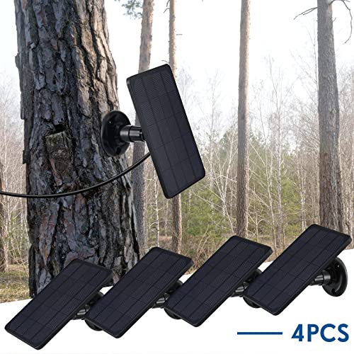 Fabbay Solar Panels For Security Camera Charging Solar Panel For Wireless Camera 360° Adjustable Mounting Solar Panels Ip67 Waterproof Compatible With Dc 5V 4W Camera Usb Or Usb-C Port (Black, 4 Pack) #TOP4