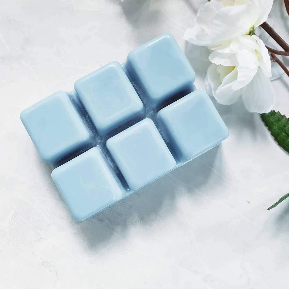 100 confezioni di stampi quadrati per a conchiglia, 6 cavità, in plastica trasparente, per realizzare candele e sapone
