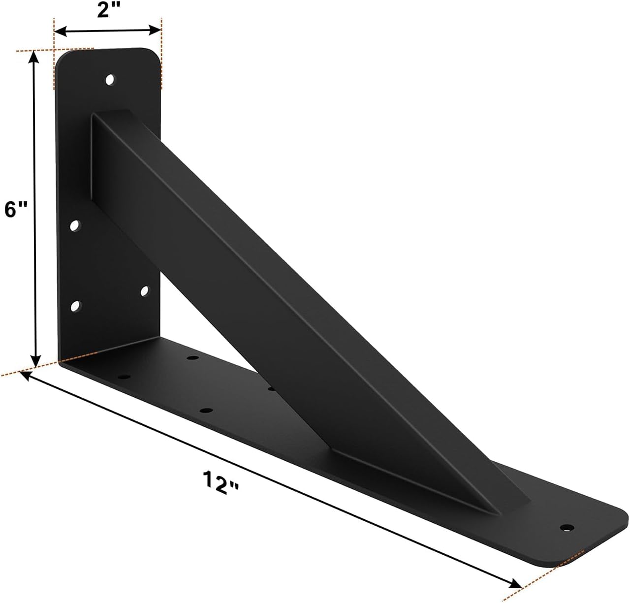 VANROUG Heavy Duty Countertop Support Brackets, 304x152mm - Wall Mounted Solid Shelf Brackets, Max Load 400lbs - Image 2