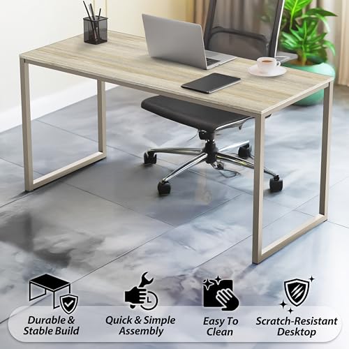 Image of SHW Mission 48-Inch Home Office Computer Desk, Maple