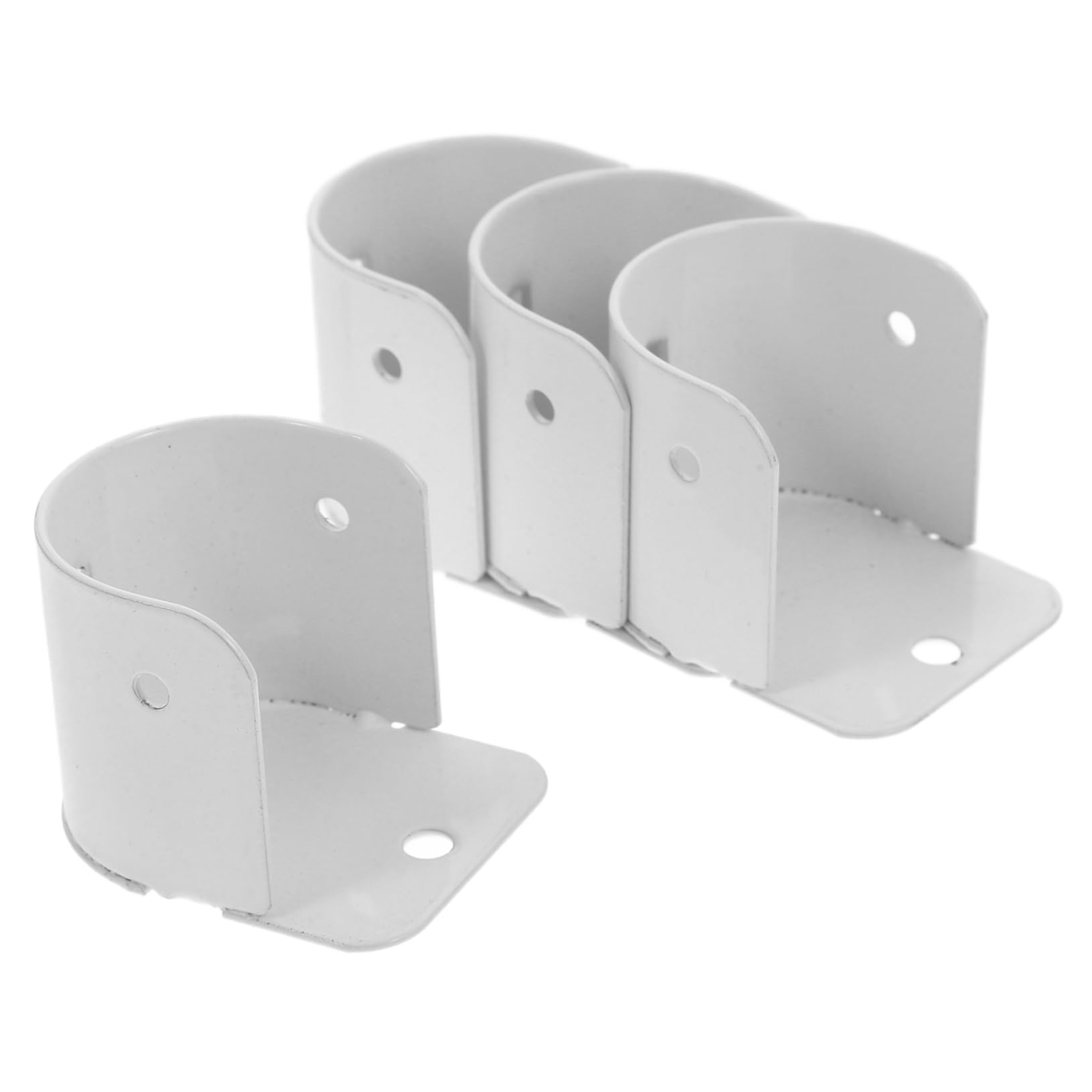 Vaguelly 4Pcs Iron Closet Rod Socket Bracket Easy Install Bathroom Flange Support for Curtain Rods Shaped Shelf Holders with Multiple Fixing