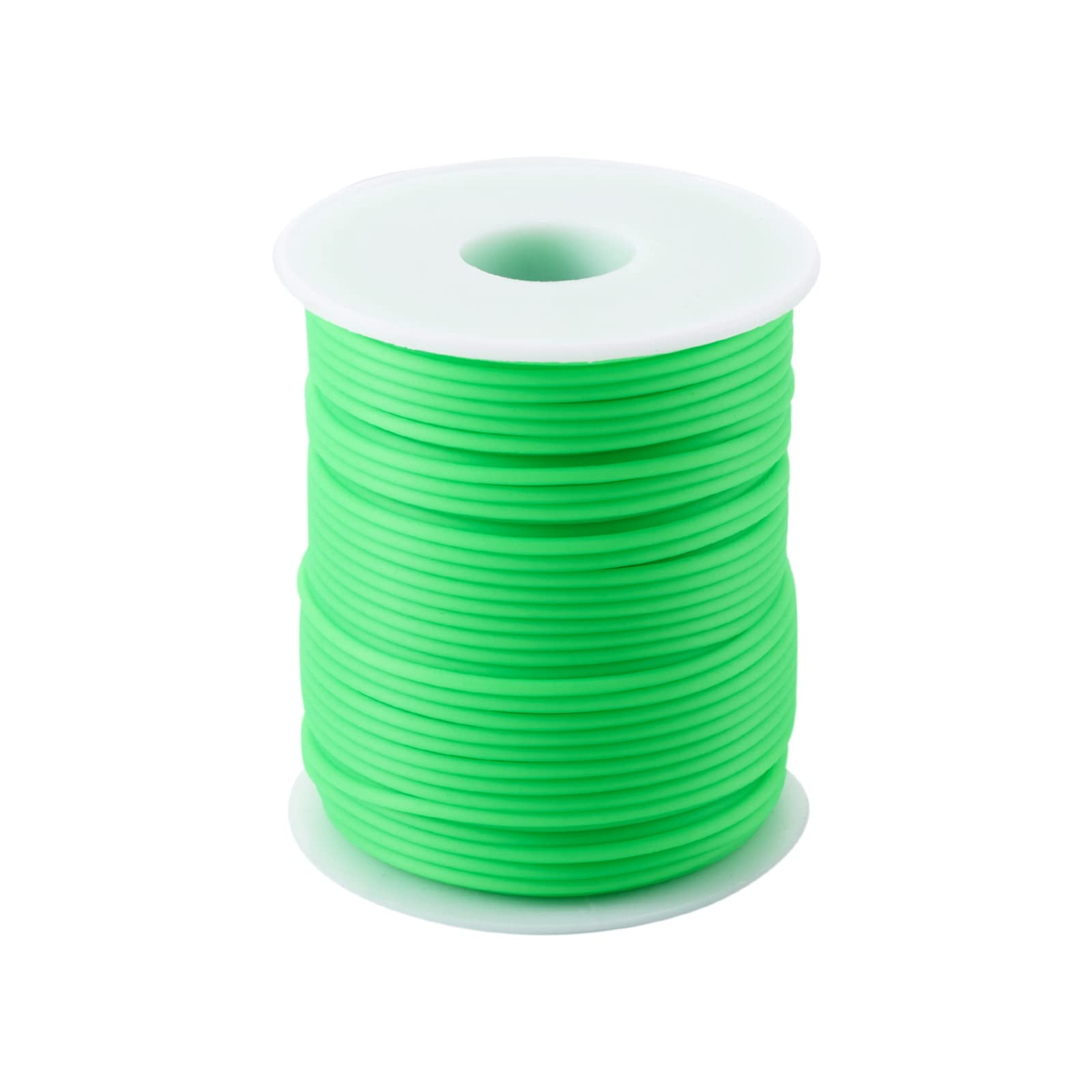 Craftdady 50m Hollow Pipe Tubing PVC Rubber Cord Rubber Tube Cord Wrapped Around For Memory Wire Necklace Bracelet Knitting, Lime