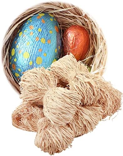 2.2 LB 1000 g Easter Grass Easter Basket Filler Natural Raffia Paper Ribbon Raffia Grass for Easter Basket Stuffers Spring Party Crafts Supplies Decorations