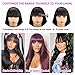 CORDELIA Glueless Wigs Human Hair with Bangs Straight Human Hair Wig with Bangs 150% Density None Lace Front Wigs for Black Women Machine Made (18inch)