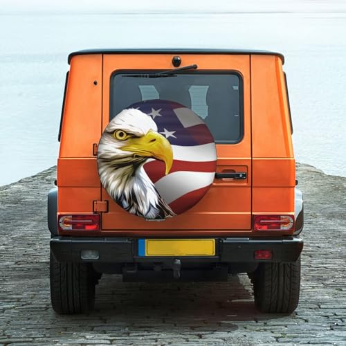 Image of Spare Tire Cover American Eagle and Flag Wheel Covers USA Flag Weatherproof Universal Wheel Protectors for Rv SUV Camper Travel Trailer 16 Inch